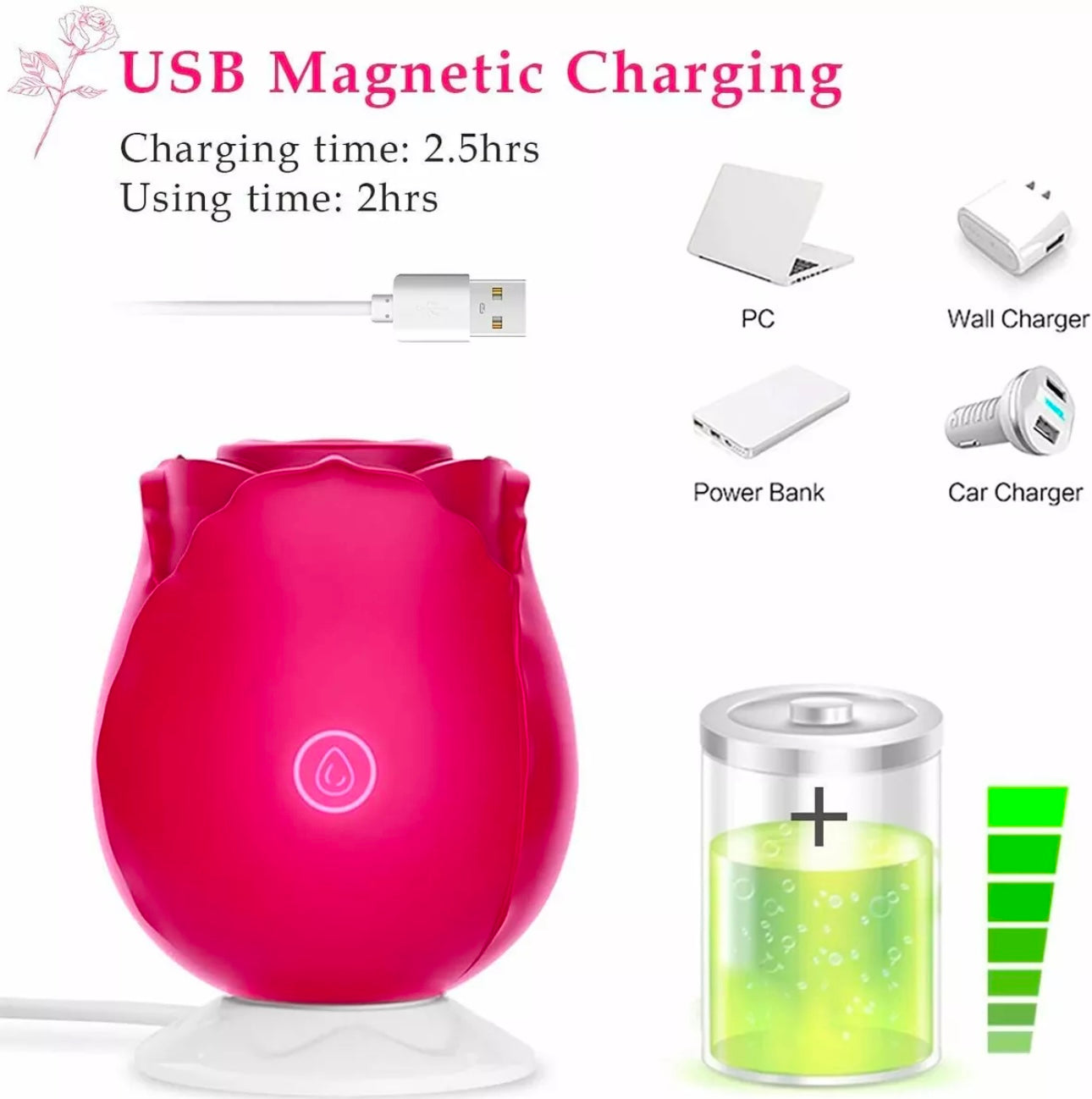 Intimate Vibrating Rose Massager